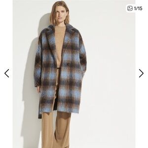 *the* Vince Azurite Plaid mohair coat